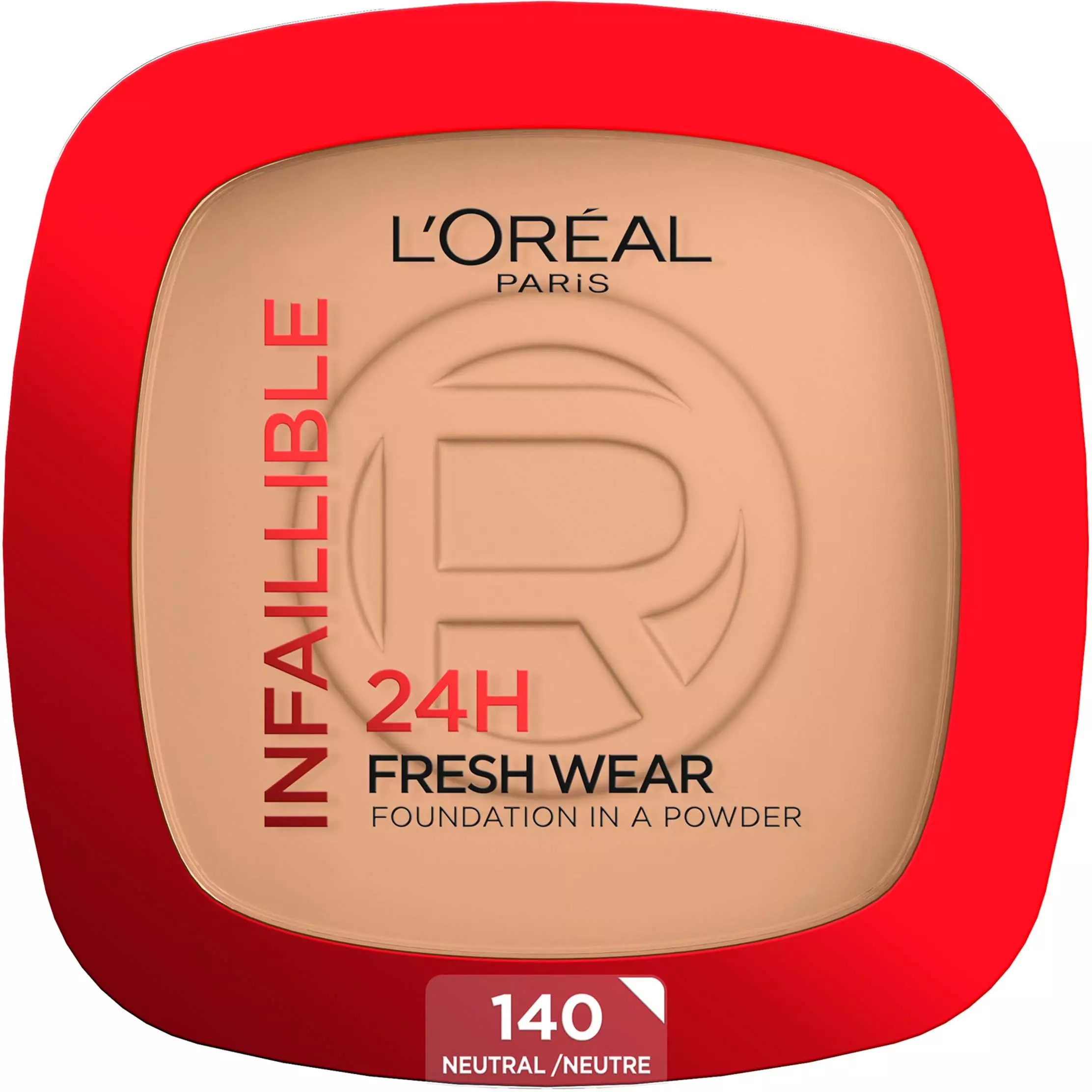 -loreal-paris-infaillible-24h-fresh-wear-powder-foundation-golden-beige پنکیک-لورال-اینفالیبل-24-شماره-140-زیبامون