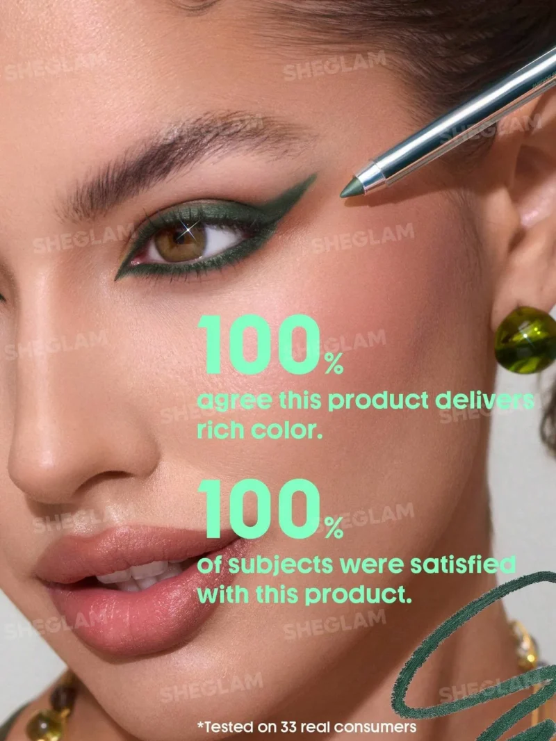 خط چشم ژلی شیگلم مدل Boldline Longwear رنگ سبز شاین Metallic Green - تصویر 2
