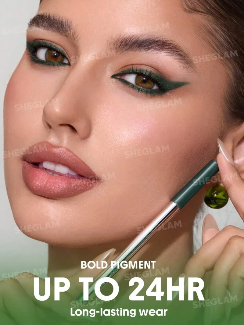 خط چشم ژلی شیگلم مدل Boldline Longwear رنگ سبز شاین Metallic Green - تصویر 3
