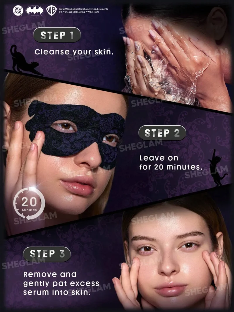 ماسک دور چشم آبرسان شیگلم مدل Cat Woman Midnight Veil بسته ده عددی - تصویر 2