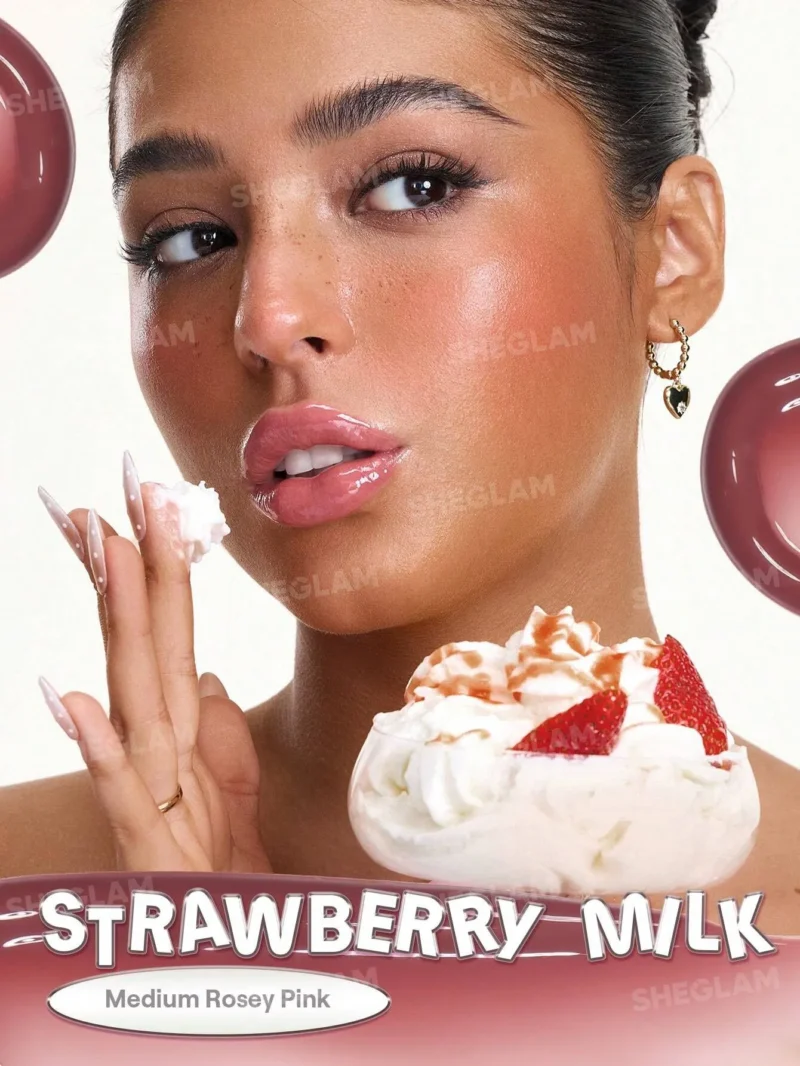 لیپ گلاس آینه ای مدل Glass Lock Air Gloss رنگ Strawberry Milk - تصویر 3